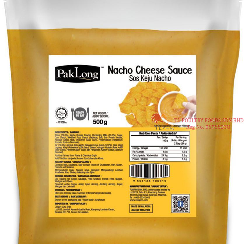 PAK LONG NACHO CHEESE SAUCE 500GM