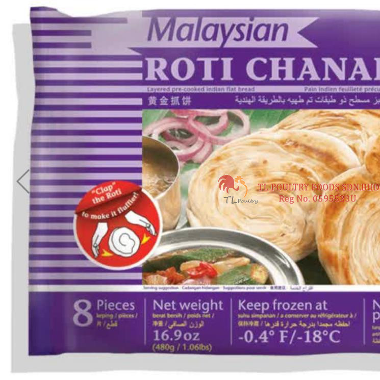 KW MALAYSIAN ROTI CHANAI 8PCS