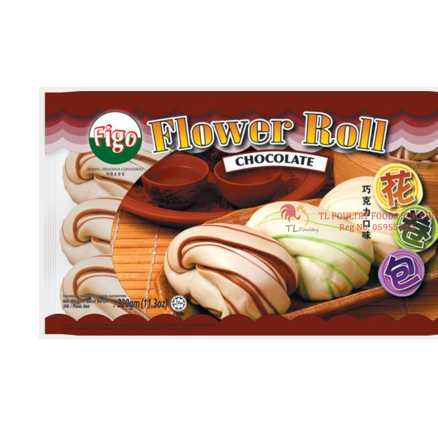 FIGO FLOWER ROLL (CHOCOLATE) 320GM