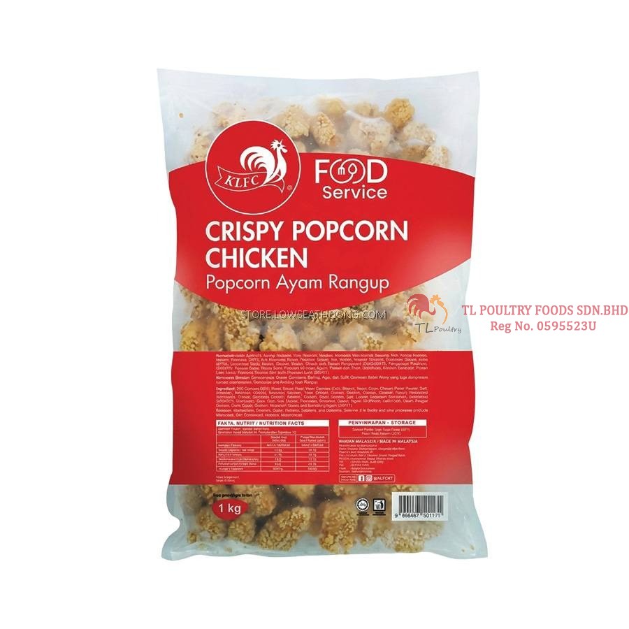 KLFC CRISPY POPCORN CHICKEN 1KG